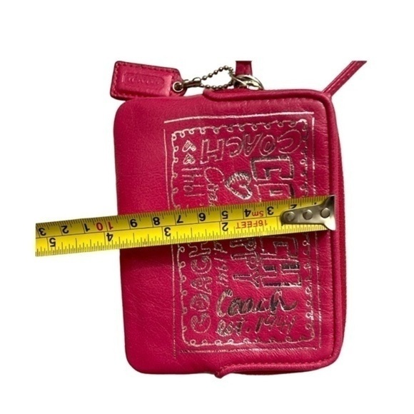 Coach poppy pink wristlet bag rare style